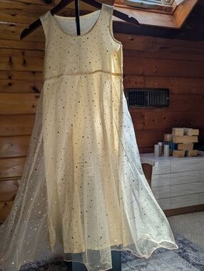 Girls' Sparkle Tulle Party Dress in Cream